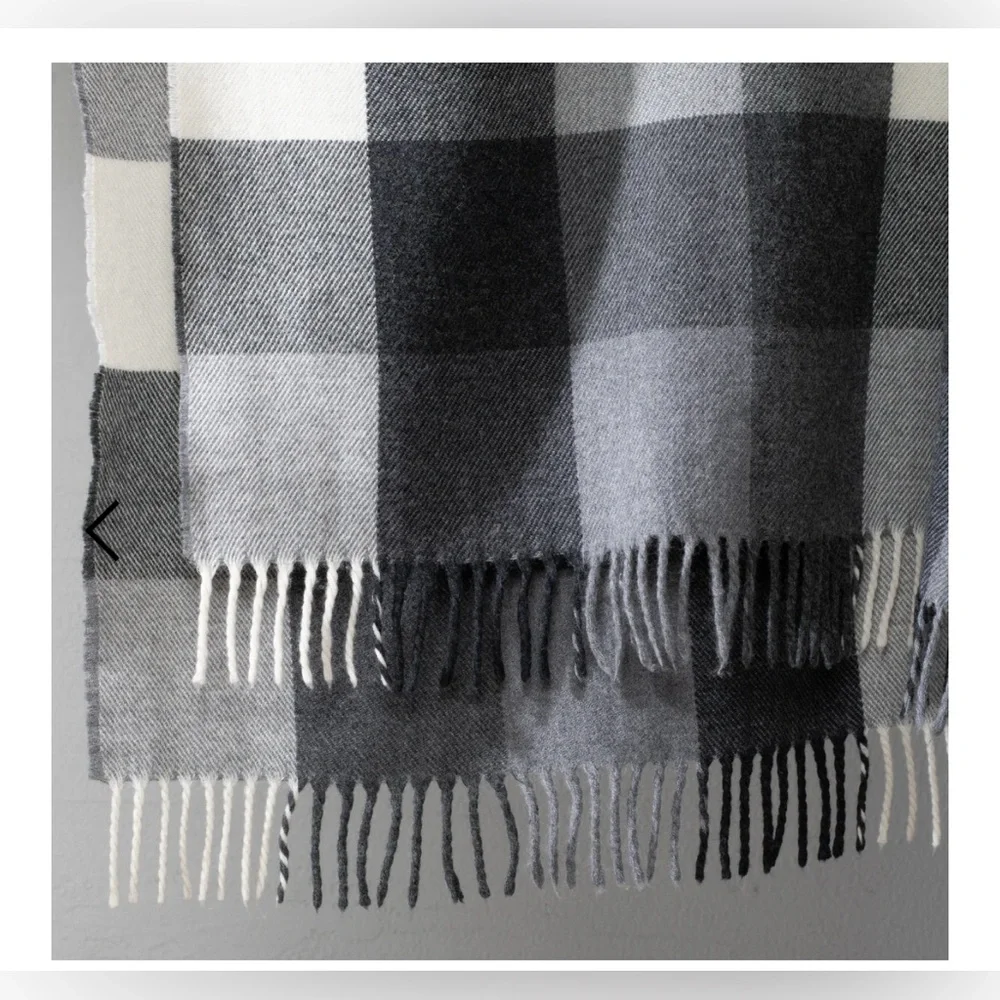Schoolhouse 100% Merino Lambswool Plaid Throw Blanket